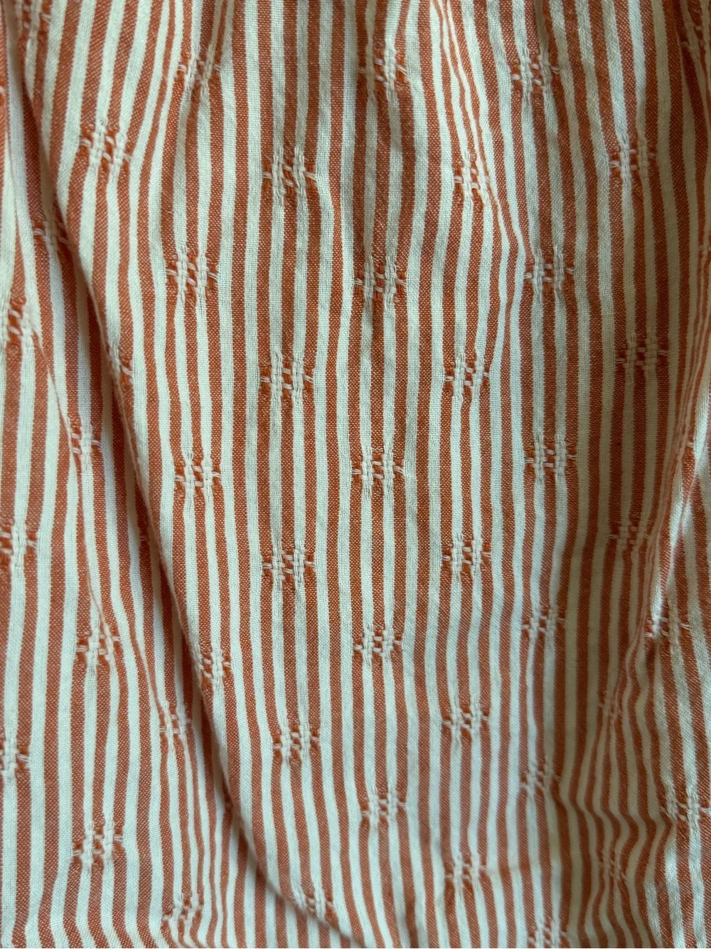 Madewell Puff-Sleeve Button-Front Crop Top in Embroidered Stripe Size Medium